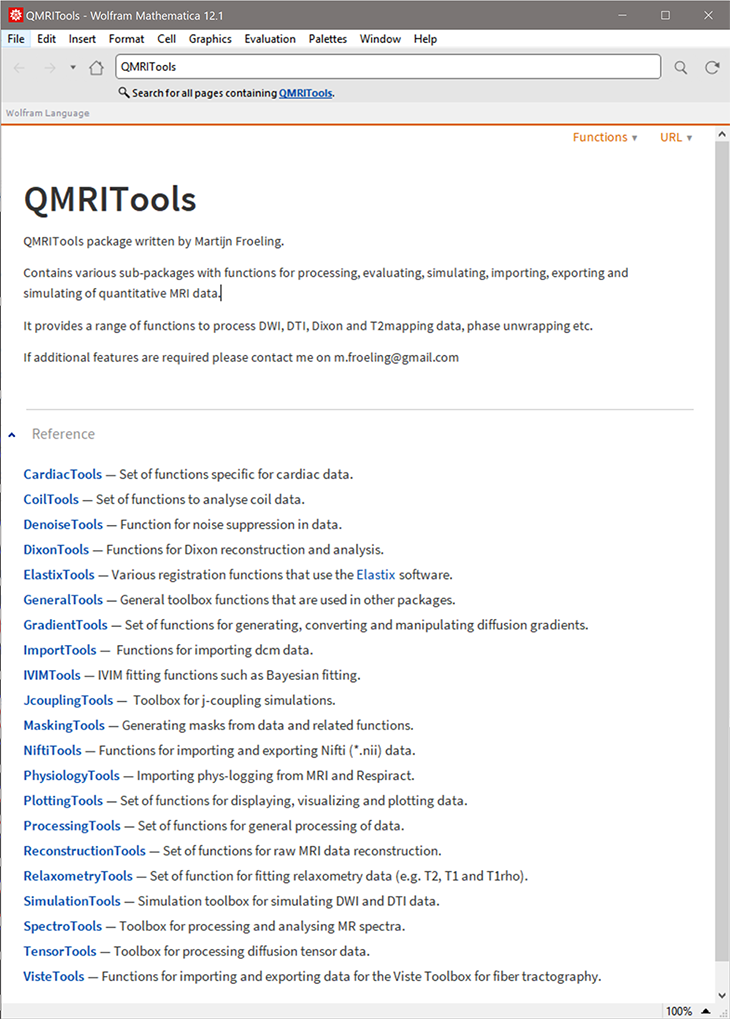 Guides QMRITools mathematica documentation